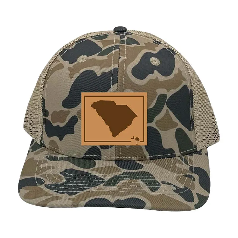 South Carolina Outline Trucker in Old School Camo