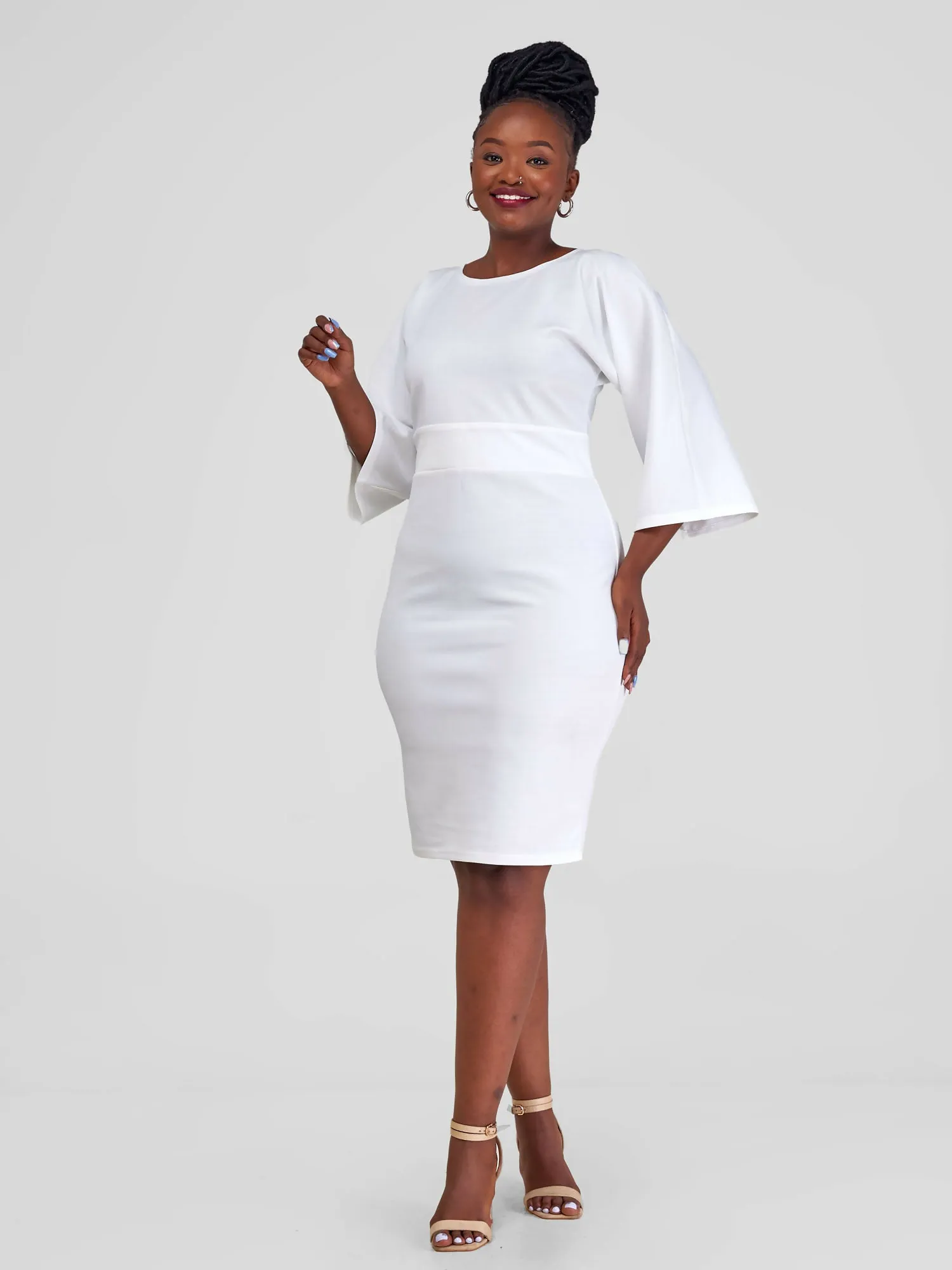 TimyT Urban Wear Asthetic Corporate Work Wear Dress - White