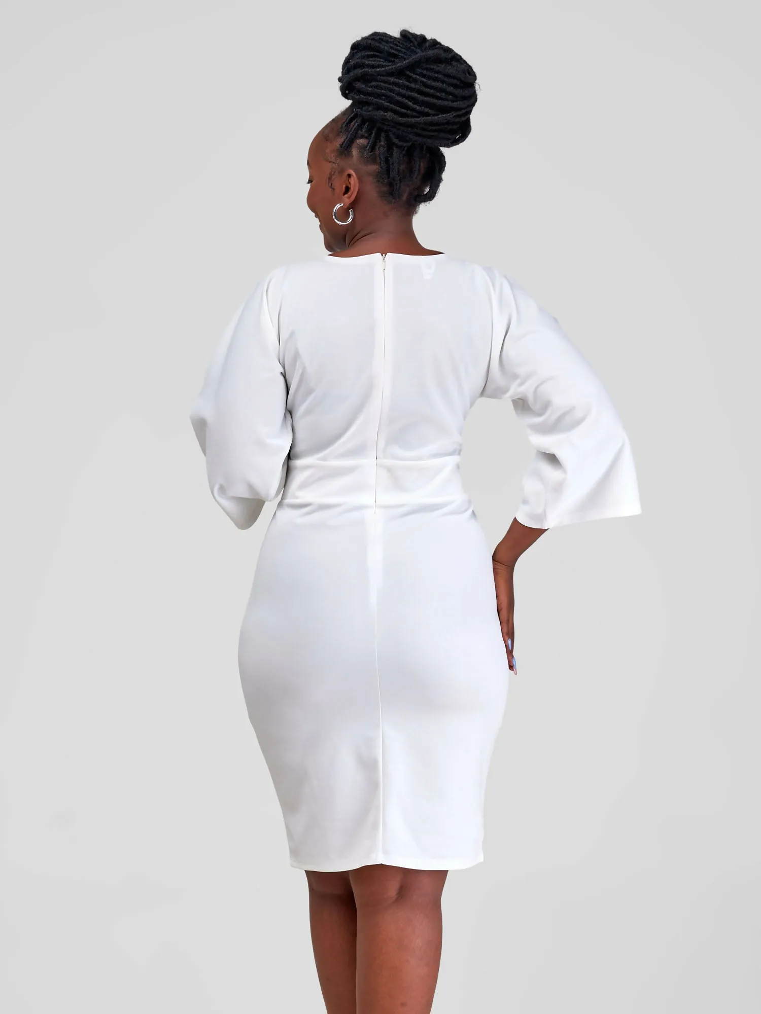 TimyT Urban Wear Asthetic Corporate Work Wear Dress - White