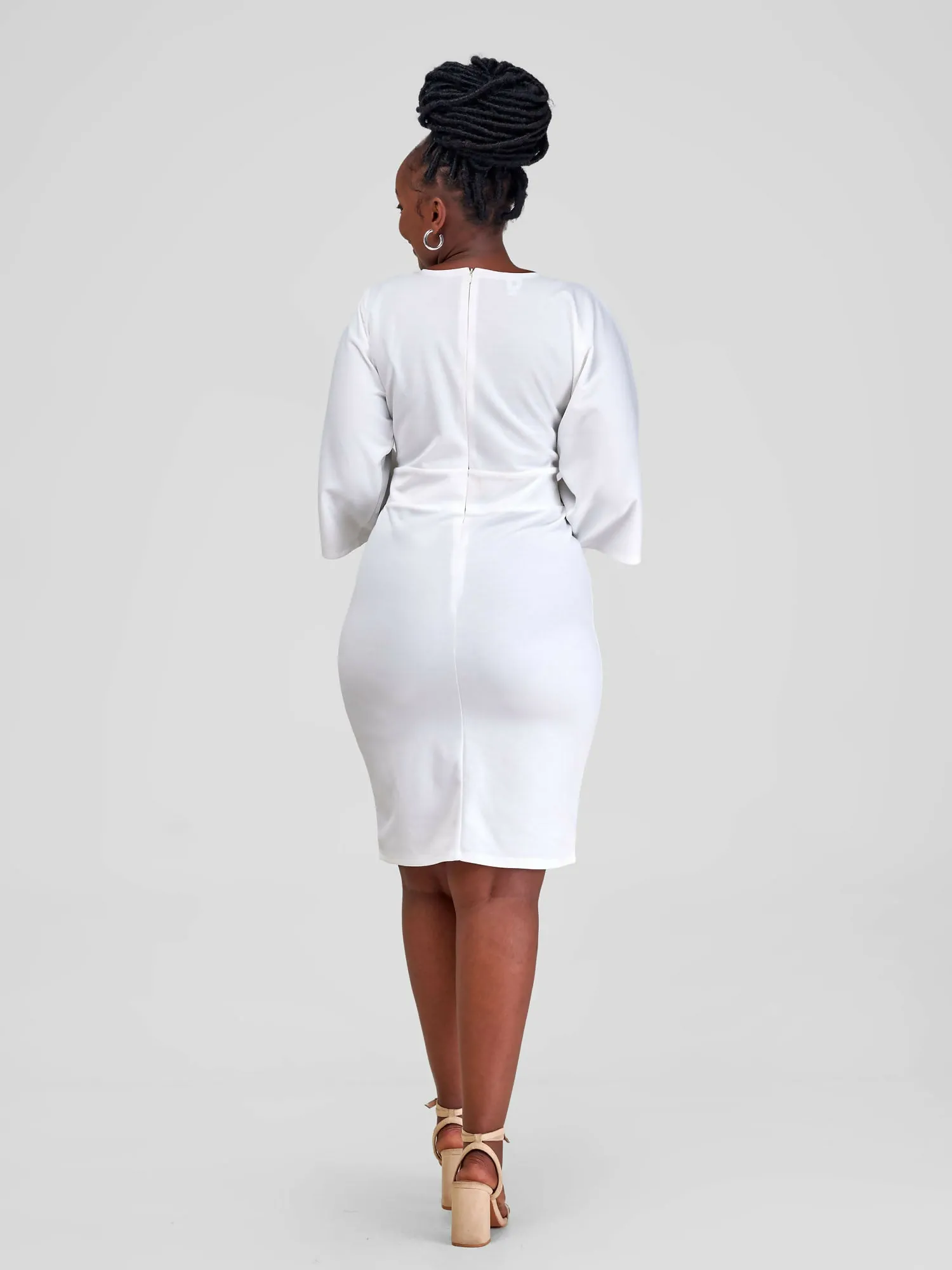 TimyT Urban Wear Asthetic Corporate Work Wear Dress - White