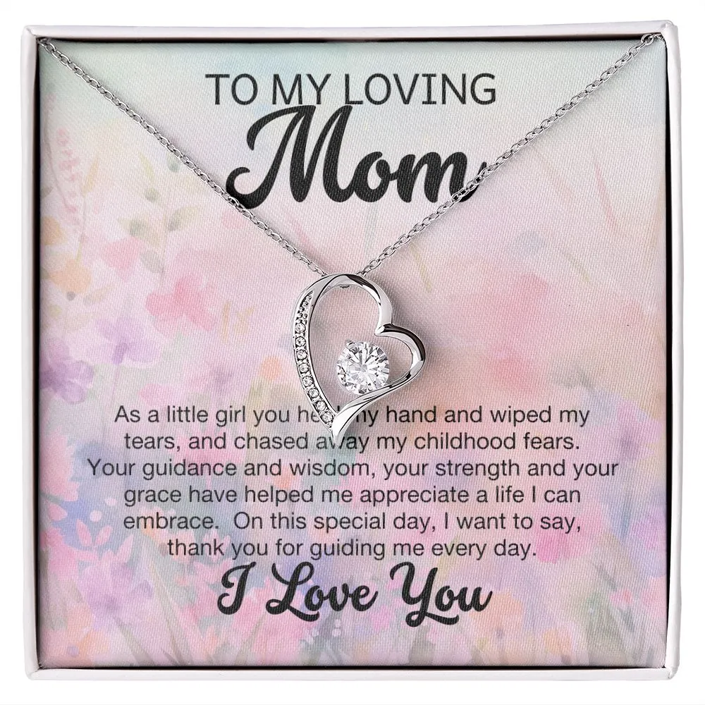 To My Mom Gift Thank You For Guiding Me Forever Love Necklace from Daughter or Son