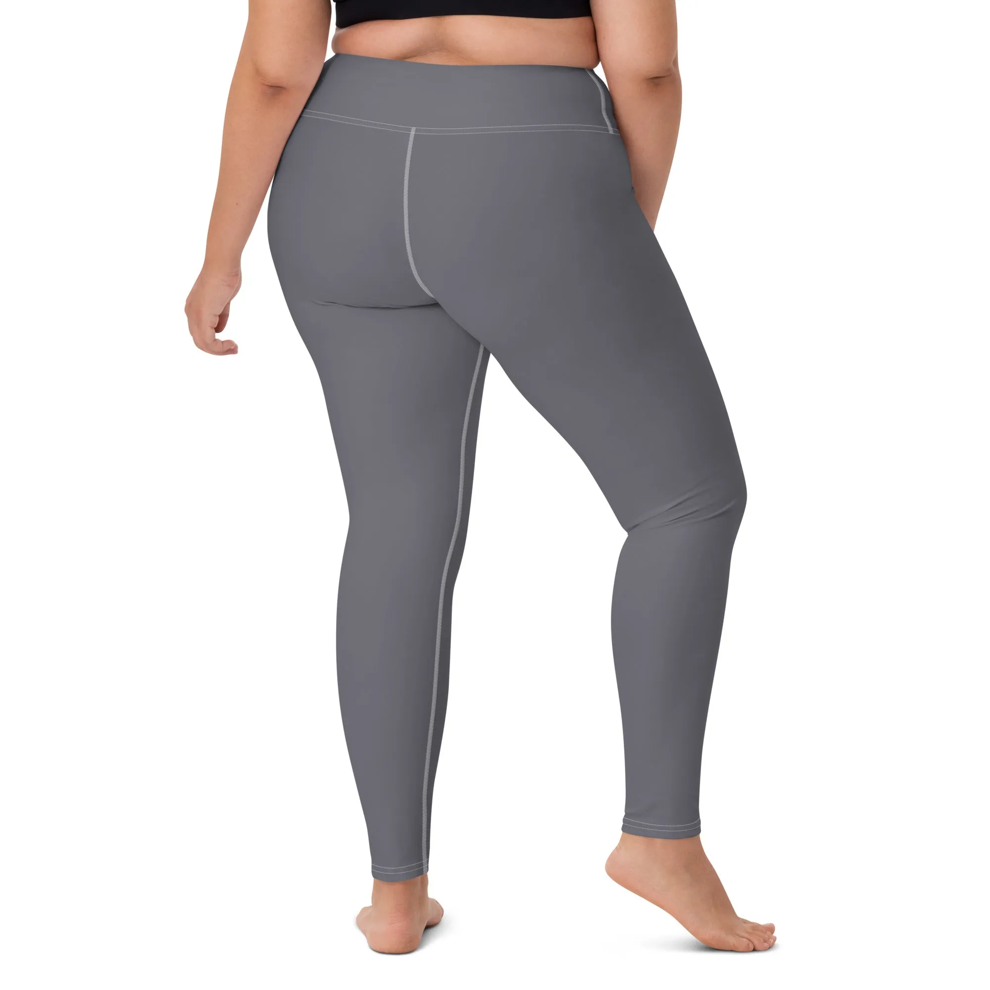 Urban Ease: Solid Color Workout Leggings for Women - Charcoal