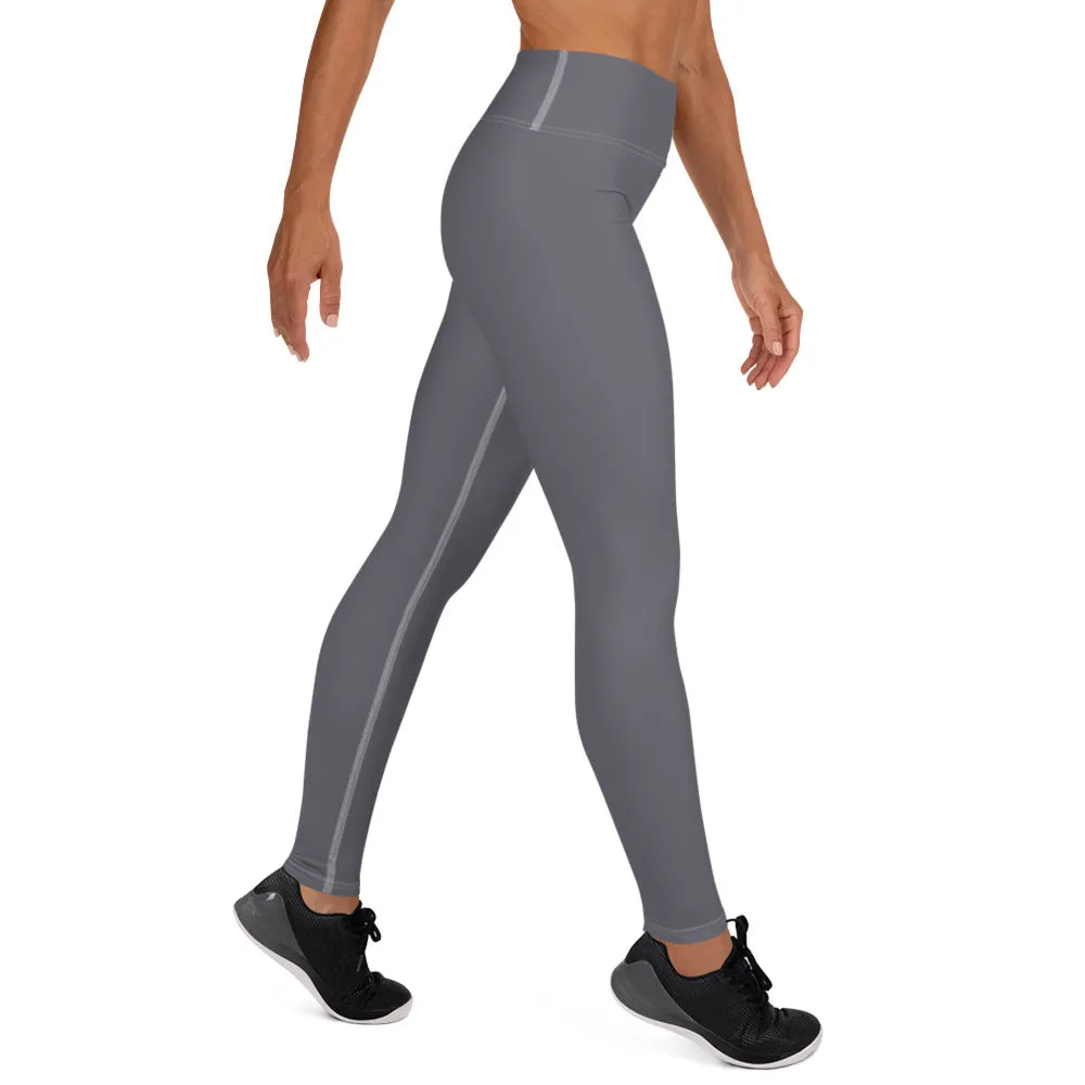 Urban Ease: Solid Color Workout Leggings for Women - Charcoal