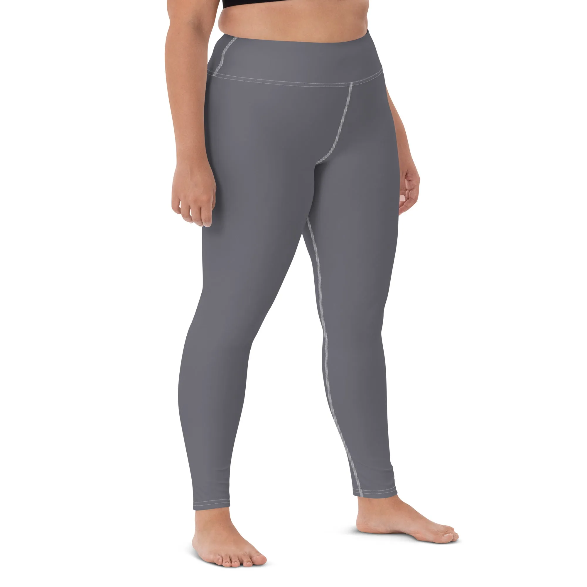 Urban Ease: Solid Color Workout Leggings for Women - Charcoal