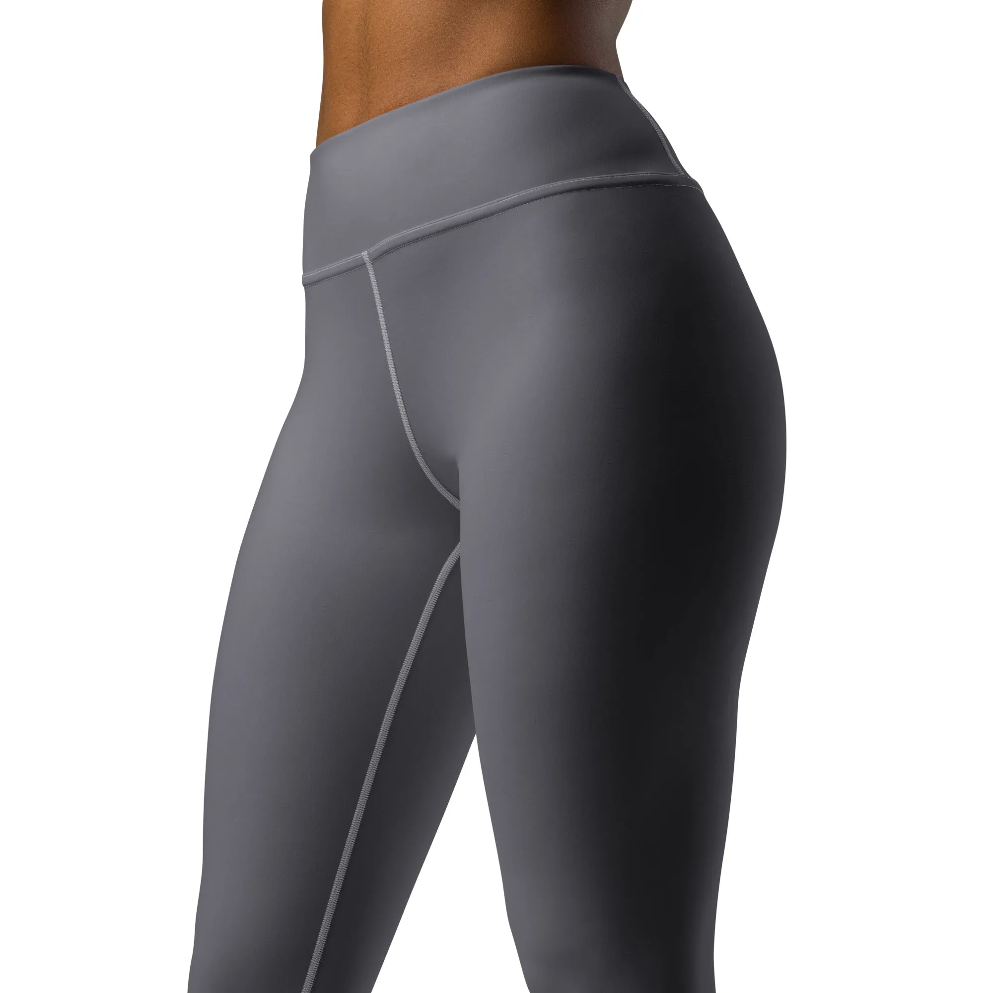 Urban Ease: Solid Color Workout Leggings for Women - Charcoal