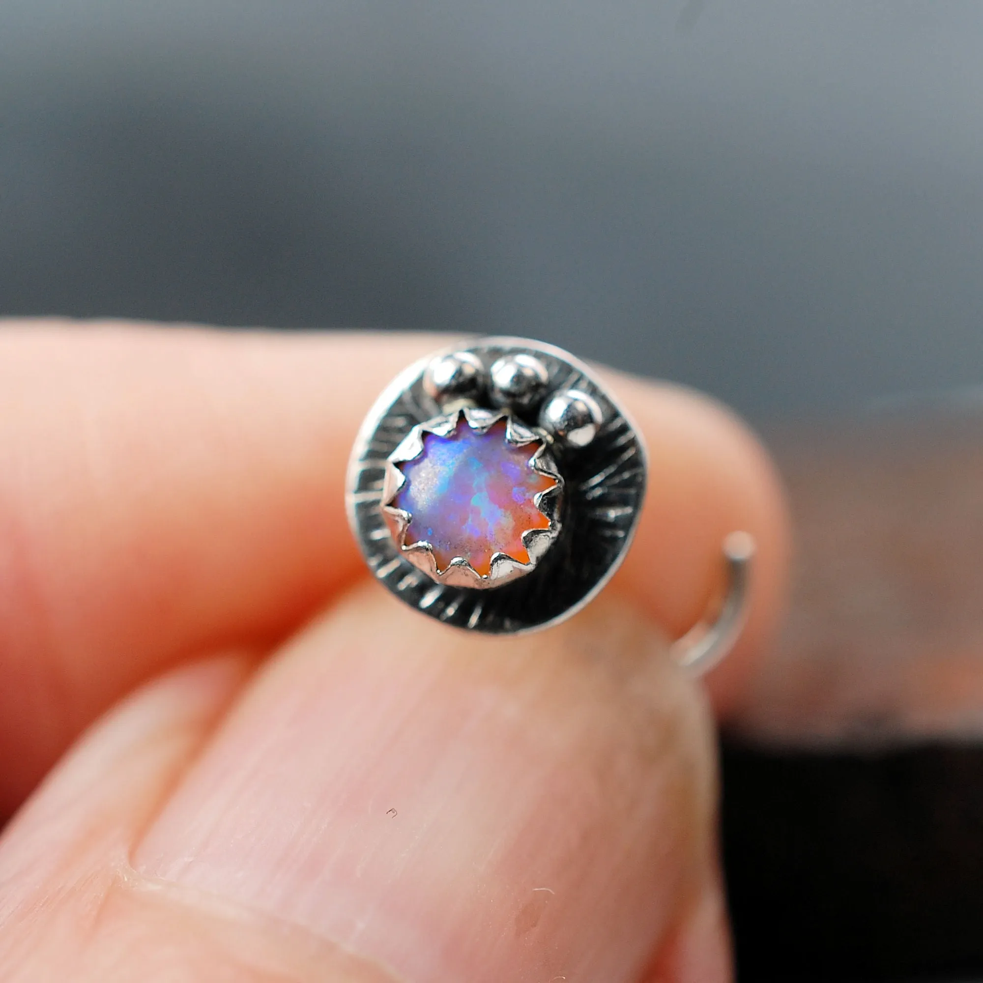 Urban Elegance Pink Opal Nose Stud