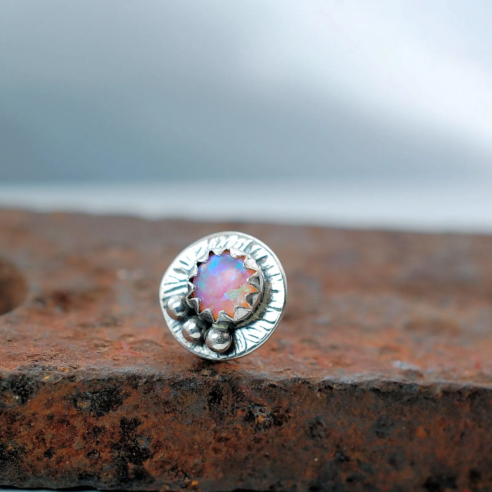 Urban Elegance Pink Opal Nose Stud