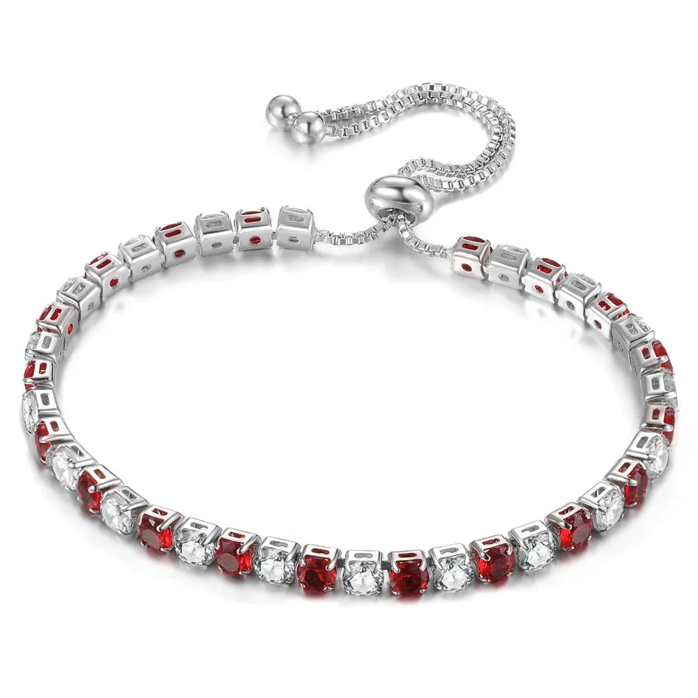 Women's Fashion CZ Cubic Zirconia Adjustable Bolo Bracelet