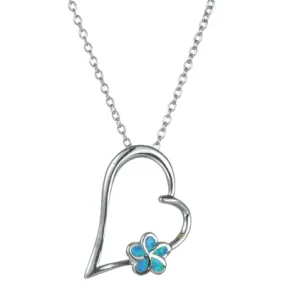 Women's Fashion Heart Opal Pendant Necklace